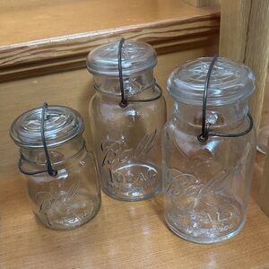 Ball Clear Glass Storage Jars Set of 3